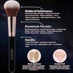 HEDIVIA Makeup Brush Set 14 Pcs Professional, Premium Synthetic Foundation Concealer Powder Blush Eyeshadow Brushes with 2 Powder Puffs & Dual-ended Mask Applicator, gifts for Women Teen Girls(black).