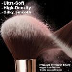 HEDIVIA Makeup Brush Set 14 Pcs Professional, Premium Synthetic Foundation Concealer Powder Blush Eyeshadow Brushes with 2 Powder Puffs & Dual-ended Mask Applicator, gifts for Women Teen Girls(black).