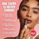 REVLON Super Lustrous Glass Shine Balm, Hydrating Tinted Lip Balm with Hyaluronic Acid, Aloe & Rose Quartz, 008 Rum Raisin, 0.11 oz