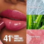 REVLON Super Lustrous Glass Shine Balm, Hydrating Tinted Lip Balm with Hyaluronic Acid, Aloe & Rose Quartz, 008 Rum Raisin, 0.11 oz