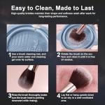 HEDIVIA Makeup Brush Set 14 Pcs Professional, Premium Synthetic Foundation Concealer Powder Blush Eyeshadow Brushes with 2 Powder Puffs & Dual-ended Mask Applicator, gifts for Women Teen Girls(black).