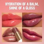 REVLON Super Lustrous Glass Shine Balm, Hydrating Tinted Lip Balm with Hyaluronic Acid, Aloe & Rose Quartz, 008 Rum Raisin, 0.11 oz
