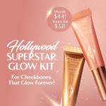 Charlotte Tilbury Hollywood Superstar Glow Makeup Kit - Limited-Edition Mini Beauty Light Wand Duo in Pinkgasm & Spotlight - Dewy Highlighter & Blush with Glow Gel Technology