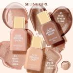 Eshioh Body Highlighter Liquid，Long Lasting Moisturizing Face & Body Luminizer, Lightweight Formula without smudging，Waterproof 02#Deep Bronze