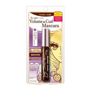 HEROINE MAKE by KISSME Brown Mascara Waterproof with Curvy Brush for Eye Makeup for Women, Mascara Volume & Length Defining Fiber Long-lasting False Eyelash Effect, Made in Japan, 1 EA