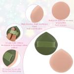 Ymapinc 5Pcs Make Up Sponges for Face, Cushion Foundation Puff, Latex-Free Makeup Applicator Sponge for Natural and Easy Makeup, Soft and Reusable Foundation Sponge for Liquid, Green