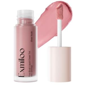 Exmiloo Liquid Blush - Lightweight Liquid Blush for Cheeks - Long-Lasting Liquid Matte Blush Makeup, Blendable & Buildable, Vegan & Cruelty-Free, Sheer Nude