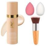 Foundation Medium 4-in-1 Color-Shifting Spectrum Foundation Concealer, Long-Lasting, Skincare, Suitable for Various Skin Types, Set Includes Foundation Brush and Sponge