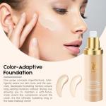 Foundation Medium 4-in-1 Color-Shifting Spectrum Foundation Concealer, Long-Lasting, Skincare, Suitable for Various Skin Types, Set Includes Foundation Brush and Sponge