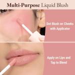 Exmiloo Liquid Blush - Lightweight Liquid Blush for Cheeks - Long-Lasting Liquid Matte Blush Makeup, Blendable & Buildable, Vegan & Cruelty-Free, Sheer Nude