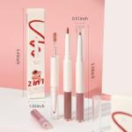 BINGBRUSH 2PCS Lip Gloss Set, Creamy 2-in-1 Lip Liner & Gloss Combo, Hydrating Lip Plumper Lifter, Easy-to-Apply Lip Tint for Daily, Work & Party, Women's Makeup