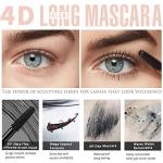 4D Silk Fiber Lash mascara, Waterproof Mascara Black Volume and Length, Natural Lengthening and Thick, Smudge-Proof,No Clumping, Instantly Create The Look of Lash Extensions, All Day Full, 2 Pack