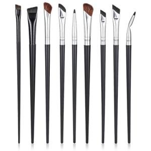 Molain 9Pcs Eyeliner Brush Set, Fine Angled Eyeliner Brush Ultra Thin Slanted Angled Eyeliner Makeup Brushes Set Fine Point Eyebrow Brushes Eye Makeup Tool with Synthetic Bristles