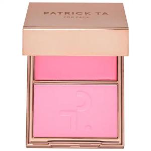 P4trick Ta.- Major Headlines Double-Take Creme & Powder Blush Duo - Versatile Blush for Face, Cream & Powder Formula for Long-Lasting, and Radiant Finish Color: Just Enough (Soft Blue Pink)