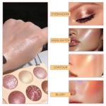 K'APEINE 8 Colors Baked Powder Palette, Pink Gold Brown Face Highlighter Eyeshadow Blush Contour Makeup Palette All Face Baked Makeup Kit Blendable Highlighter for Women Daily, Parties,Festivals-02#