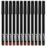 Nabi 12-Piece Brown Lip Liner Pencil Set - Assorted Brown Tones | Long-Lasting Creamy Formula | Lip Makeup Kit for Women