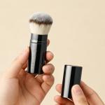 DUcare Retractable Airbrush Kabuki Brush for All Face Makeup & Foundation for Liquid, Cream and Powder Face Makeup With Aluminum Handle