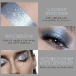 Noerrors Blue Silver Cool Toned Shimmer Eyeshadow Palette for Women, Blendable Sparkly Glossy Pearl Glow Cream Eyeshadow, Pigmented Waterproof Long Wear Soft Glitter Highlighter&Eye Brightener Makeup