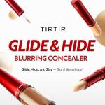 TIRTIR Glide&Hide Blurring Concealer - Creamy texture, Conceals dark circles and wrinkles, Dual formula (liquid tip & balm stick), Long-lasting wear, Korean Makeup, #4.5N, 0.28 Oz