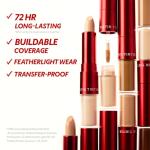 TIRTIR Glide&Hide Blurring Concealer - Creamy texture, Conceals dark circles and wrinkles, Dual formula (liquid tip & balm stick), Long-lasting wear, Korean Makeup, #4.5N, 0.28 Oz