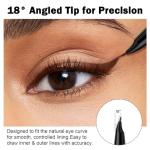 Jutqut Black Waterproof Liquid Eyeliner, Long-lasting Eye Liner with Ultra-Fine Brush-Tip for Precise Finish, Smudge-Proof Transfer-Resistant Formula, Smooth Glide Micro Angled Liquid Liner Pen