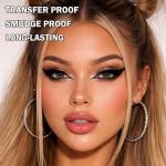 Jutqut Black Waterproof Liquid Eyeliner, Long-lasting Eye Liner with Ultra-Fine Brush-Tip for Precise Finish, Smudge-Proof Transfer-Resistant Formula, Smooth Glide Micro Angled Liquid Liner Pen