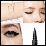 Jutqut Black Waterproof Liquid Eyeliner, Long-lasting Eye Liner with Ultra-Fine Brush-Tip for Precise Finish, Smudge-Proof Transfer-Resistant Formula, Smooth Glide Micro Angled Liquid Liner Pen