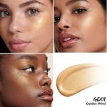 FOCALLURE Shimmer Liquid Highlighter, Smooth Cream Formula and Non-greasy Finish,Delivers a Natural Glow, Long Lasting Illuminator Highlighter Face Enhancing Makeup,Golden Wind