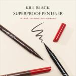CLIO Superproof Pen Liquid Eyeliner, Ultra Precision Sponge Tip, One Stroke High Pigment Color, Waterproof Smudge Proof Long Wear, Fast Dry Formula, Sharp Wing Tightline Definition (001 Black)
