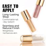 FOCALLURE Shimmer Liquid Highlighter, Smooth Cream Formula and Non-greasy Finish,Delivers a Natural Glow, Long Lasting Illuminator Highlighter Face Enhancing Makeup,Golden Wind