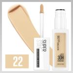 Maybelline Super Stay Liquid Concealer Makeup, Full Coverage Concealer, Up to 30 Hour Wear, Transfer Resistant, Natural Matte Finish, Oil-free, Available in 16 Shades, 22, 1 Count