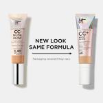 IT Cosmetics CC+ Nude Glow (Light) - Medium Coverage Foundation with SPF 40 & Brightening Glow Serum, Lightweight Skin Tint, 2% Niacinamide + Hyaluronic Acid, Up to 24H Hydration - 1.08 fl oz