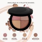 Osmosis Beauty Highlighting Quad, Lightweight Blendable Glow Palette with Goji Berry, Green Tea and Jojoba Seed Oil, 4 Shades, 3.05 oz