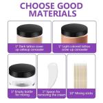 Tattoo Cover Up Makeup Waterproof, 2 Colors Tattoo Concealer, Invisible Tattoo Cover Up, Suitable for Tattoos Scars and Spots, for All Skin Types