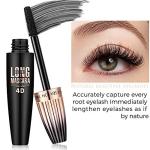 4D Silk Fiber Lash Mascara, Waterproof Long Lasting Mascara Black Volume and Length Natural, Exquisitely Full, Lengthening Thickening Softer Fuller Lashes Amplify Smudge-Proof Eyelash Mascaras,1 Pack