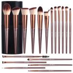BS-MALL Makeup Brush Set 18 Pcs Premium Synthetic Foundation Powder Concealers Eye shadows Blush Makeup Brushes with black case (B-Brown)
