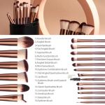 BS-MALL Makeup Brush Set 18 Pcs Premium Synthetic Foundation Powder Concealers Eye shadows Blush Makeup Brushes with black case (B-Brown)