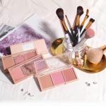 3-in-1 Matte Powder Blush Palette with Pro Brush – Versatile Face Makeup Contour Kit for All Skin Tones – Long-Lasting, Blendable Cheek Color Trio – Travel Size for Natural Beauty