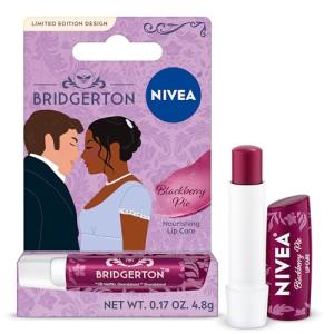 NIVEA Blackberry Pie Lip Balm, Nourishing Lip Care, Bridgerton Limited Edition Tinted Lip Balm with Blackberry Flavor and Shea Butter, 3-in-1 Moisture, Repair and Color, 0.17 Oz Stick
