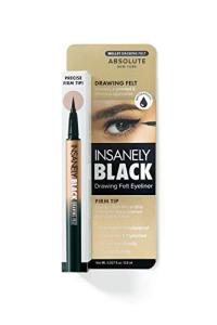 Absolute New York MELL01 Insanely Black Drawing Felt Liquid Eyeliner, Waterproof and Smudegeproof, Long Lasting, Contact Lens Friendly Liquid Eyeliner