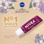 NIVEA Blackberry Pie Lip Balm, Nourishing Lip Care, Bridgerton Limited Edition Tinted Lip Balm with Blackberry Flavor and Shea Butter, 3-in-1 Moisture, Repair and Color, 0.17 Oz Stick