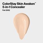 Revlon ColorStay Skin Awaken 5-in-1 Concealer, Lightweight, Creamy Longlasting Face Makeup with Caffeine & Vitamin C, For Imperfections, Dark Circles & Redness, 005 Fair, 0.27 Fl Oz