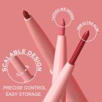 KIMIEYE 12 Colors Retractable Lip Liner Kit for Define & Sculpting Lips Shades, Long Lasting Waterproof High Pigment Matte Finish Creamy Texture Lip Liner Pencil Set for Women (12 Colors, M)