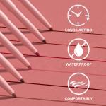 KIMIEYE 12 Colors Retractable Lip Liner Kit for Define & Sculpting Lips Shades, Long Lasting Waterproof High Pigment Matte Finish Creamy Texture Lip Liner Pencil Set for Women (12 Colors, M)