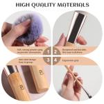 BS-MALL Travel Makeup Brushes Premium Synthetic Foundation Powder Concealers Eye Shadows 7 PCS with Triangle Puff & Storage Bag (Bamboo)