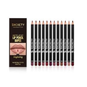 Baorder 12 Colors Matte Lip Liner Set,Premium Waterproof Smooth Lip Pencils,Long Lasting Nude Liner Lipstick for Defining & Filling Lips