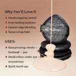 ALBEAUT Rubycell Cushion Puff, 6-Pack Teardrop Round Foundation Applicators for Cushion Makeup, Liquid & Cream Formulas, Lace-Detail PU Back with Elastic Strap, Precision Edge for Detail Tapping