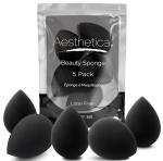 Aesthetica Cosmetics Beauty Sponge Blender - Latex Free and Vegan Makeup Sponge Blender - For Powder, Cream or Liquid Application (5 Pack)