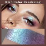 Noerrors Duochrome Plum Mauve Green Blue Glitter Eyeshadow Palette, Holographic Chameleon Rich Color Shimmer Metallic Eye Shadow, Color Shift Sparkle Iridescent Eye Brightener Fairy Makeup for Rave#02