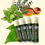 Earth's Daughter SPF Lip Balm Eucalyptus Mint 4-Pack - Lip Sunscreen, SPF 15, Organic Ingredients, Beeswax, Coconut Oil, Vitamin E - Hypoallergenic, Gluten Free